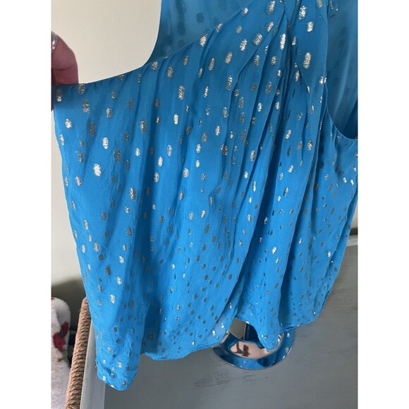 Lily Pulitzer Rori Halter Top Cumulus Blue Metallic Sleeveless Size Large - Picture 4 of 5